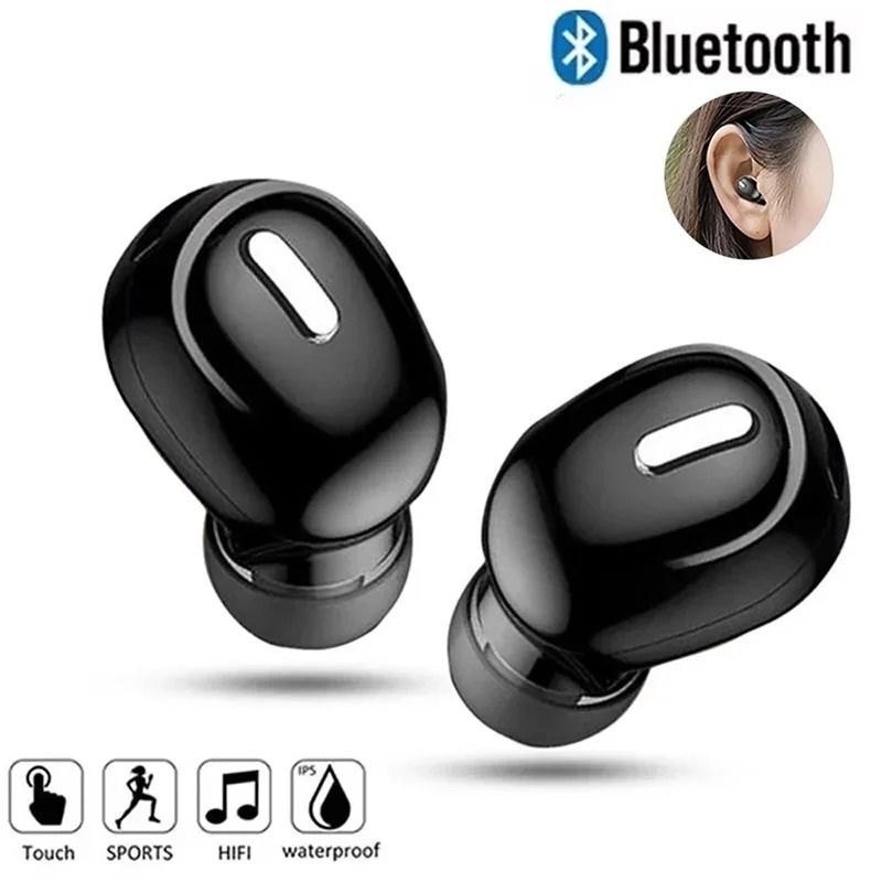 TWS Wireless Bluetooth 5.0 Headphones Waterproof Sport Earbuds With HD Mic For Music And Gaming white