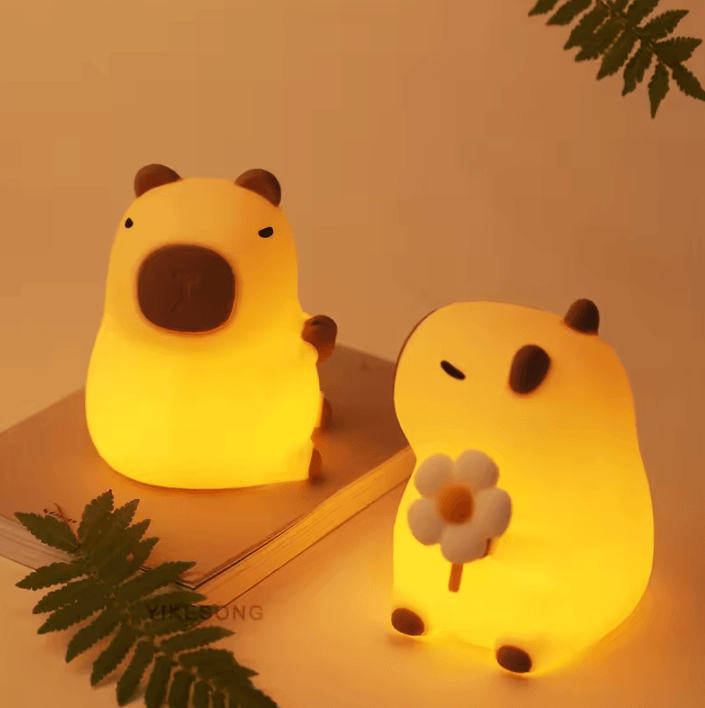 USB Rechargeable Kids Night Light Cute Capybara Animal Lamp capybara With Rgb2