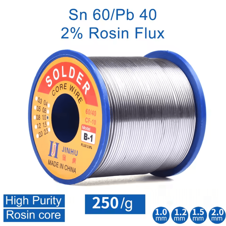 250g Rosin Core Solder Wire Low Temperature, Bright & Easy to Solder Alloy (1.0 1.2 1.5 2.0 Mm) 0.059 In 8.82 Oz (0.55 Lb)