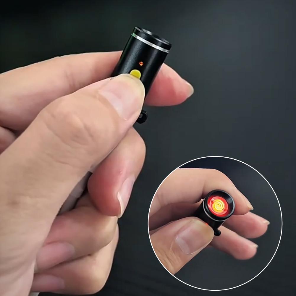 Practical Mini Type C Cigarette Lighter, No Flame, Compact, Electric, Easy Storage, Perfect For Air Travel & Outdoor Use black