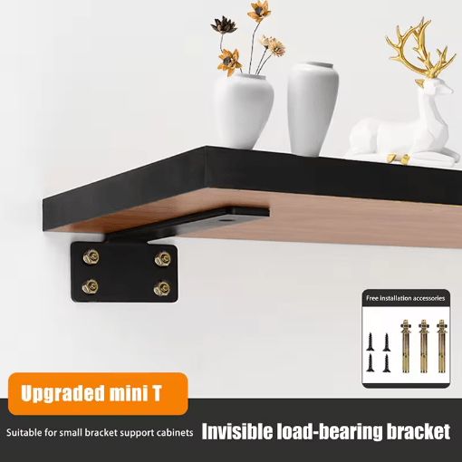 Heavy Duty Cast Iron Floating Shelf Brackets 4mm Thick Invisible L Brackets For Strong Shelf Support 6in Black 8 Inch