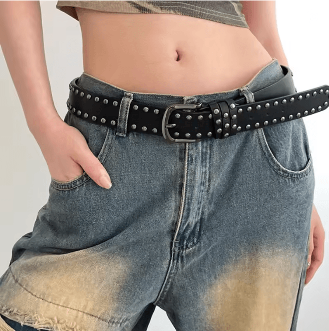 Black Rivet Womens Belt Fashion Jeans Waist Belt With Statement Design coffee 110cm