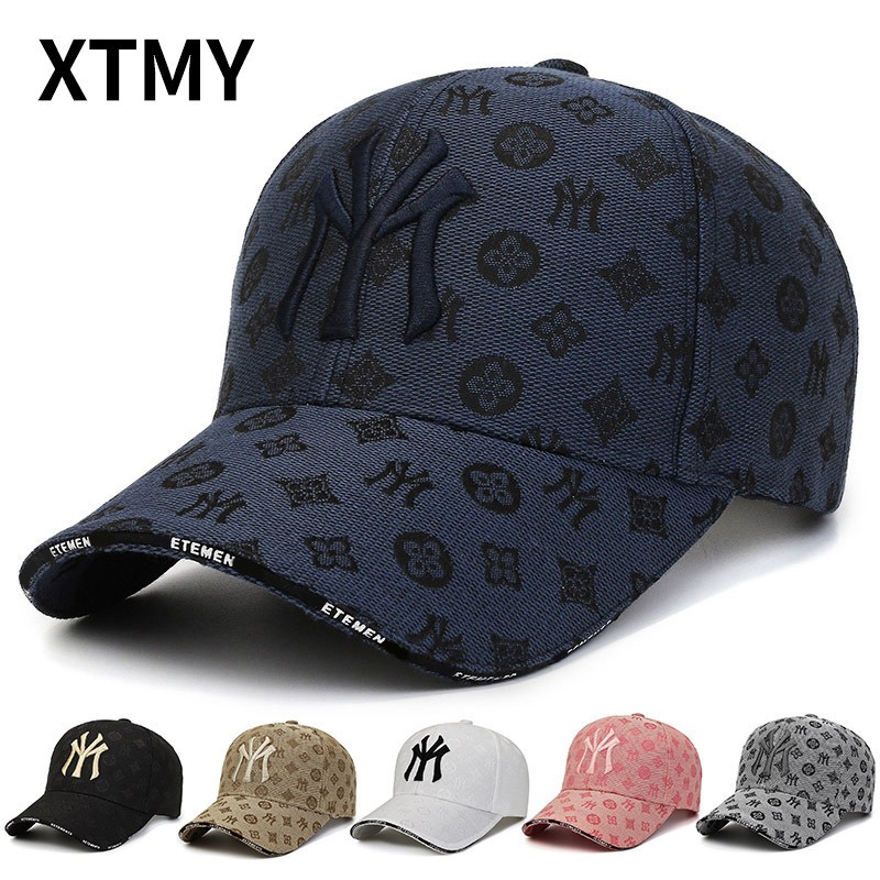 Trendy Korean Version Baseball Cap, New Hat, Versatile Texture Brand Letter, Sunscreen Cap deep Blue