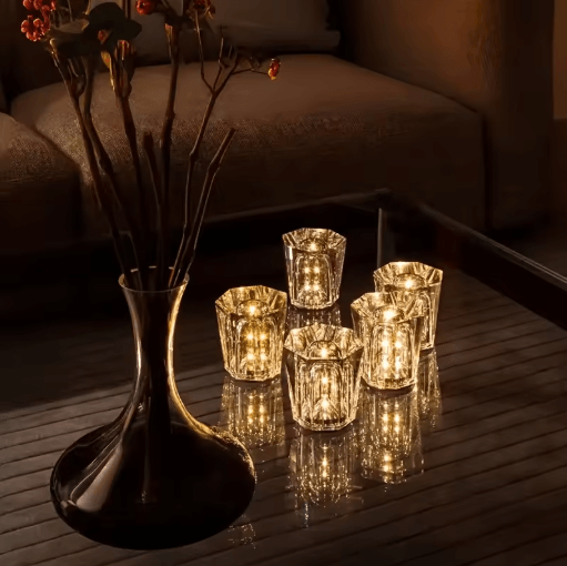 Crystal Small Table Lamp USB Rechargeable Cordless Bedside And Bar Lamp With Stepless Dimming a