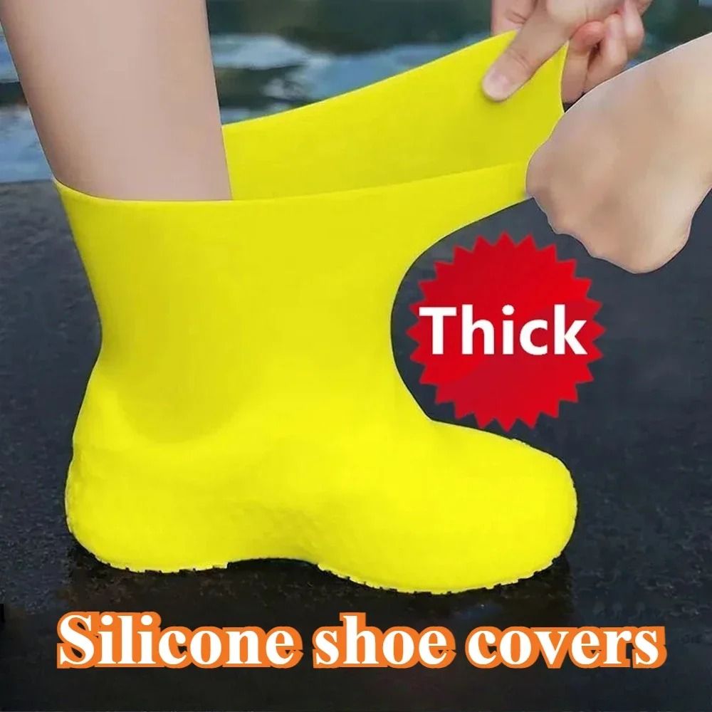 Waterproof Rain Shoe Covers Reusable Shoe Protector For Outdoor Use yellow l (41 47)
