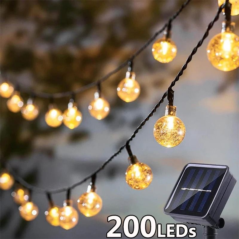 Solar String Lights Outdoor Crystal Fairy Light Set multicolor 72 Ft (200 Led)