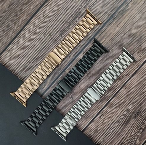 Watch Stainless Steel IWatch Band With Protective TPU Case gold 45mm