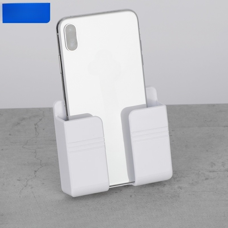 Self Adhesive Phone Shelf Remote Control Storage Shelf Wall Mounted Bedside Bathroom Organizer white