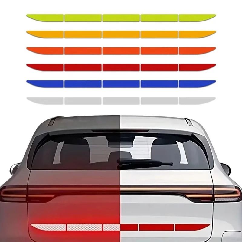 Reflective Car Decal Safety Warning Strips Universal Anti Collision Night Reflector Tape For Vehicle Visibility green
