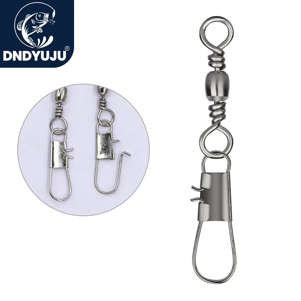 Carbon Steel Pike Fishing Barrel Bearing Rolling Swivel And Pin Connector Set (20100pcs) size 7 50pcs