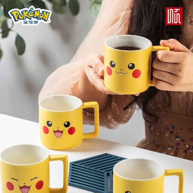 SHUNXIANG Pokemon Pikachu Ceramic Mug Kawaii Anime Breakfast Milk & Coffee Cup charmander