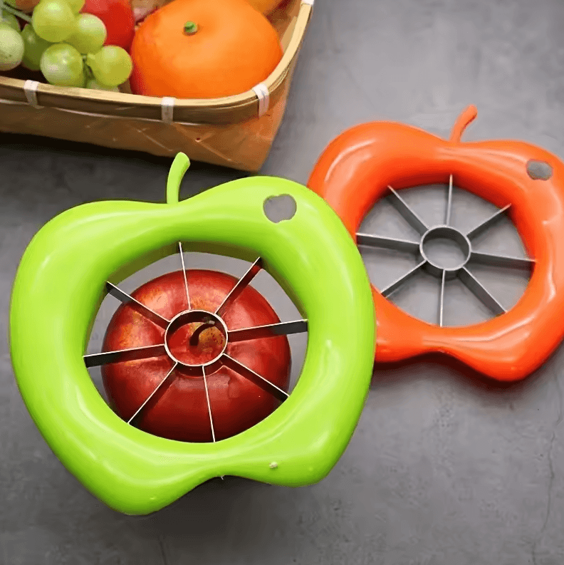 Stainless Steel Apple Slicer Manual Square Blade Fruit Cutter For Kitchen & Outdoor red