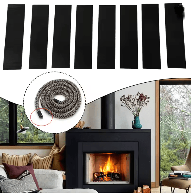 High Temperature Fireplace Sealing Tape Self Adhesive Glass Fiber Stove Gasket 1pc