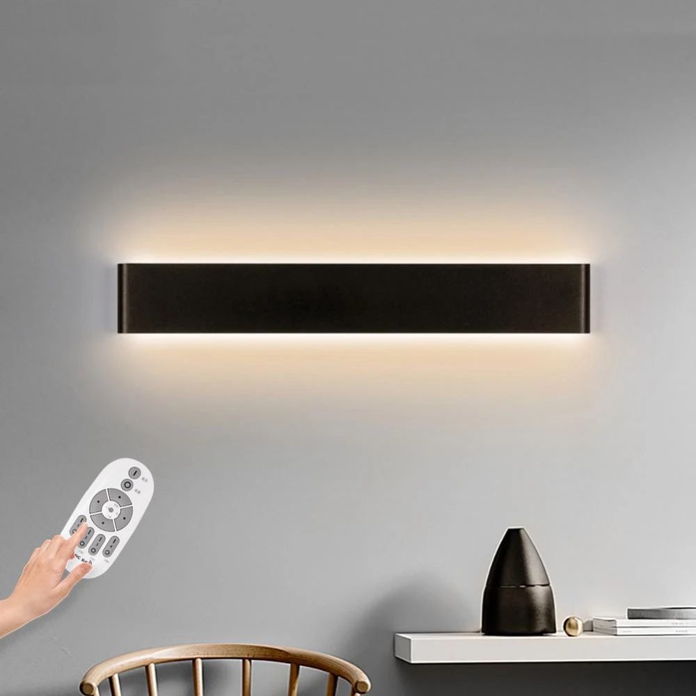 Modern Dimmable LED Wall Lamp black 48cm 20w warm White No Rc