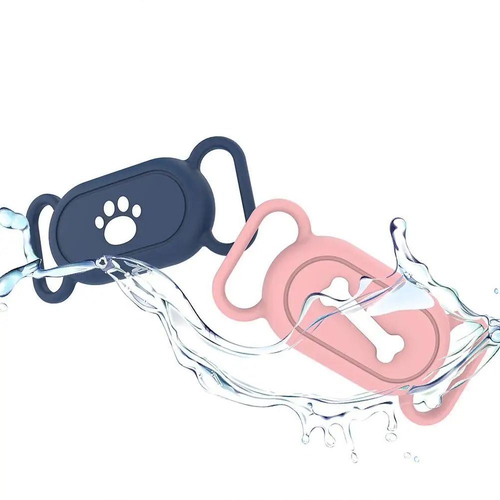 Waterproof Silicone Pet Collar Holder For SmartTag2 black Bone