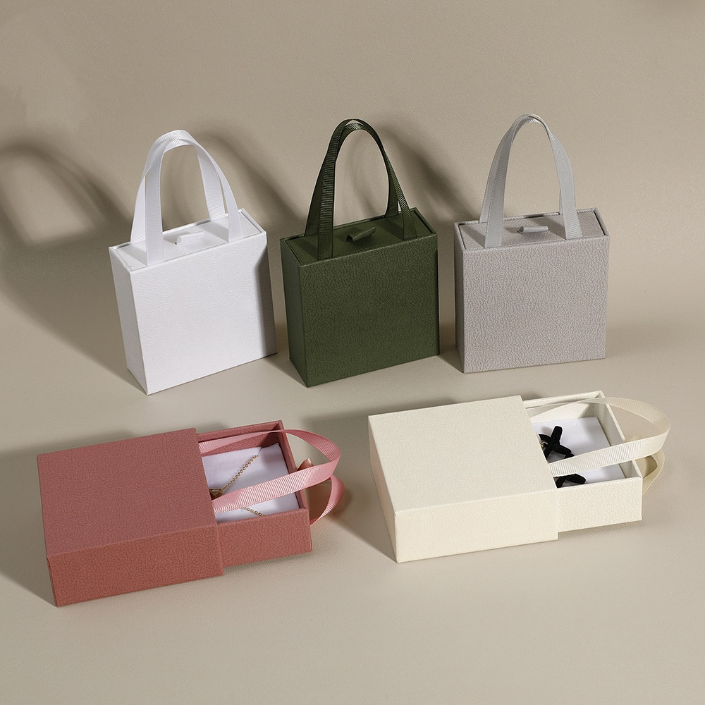 Jewelry Drawer Box With Handle, Wedding Or Travel Jewelry Organizer Case, Portable Ring Earrings Necklace Gift Packaging purple