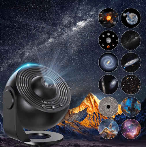 13 In 1 Galaxy Ultra Star Projector HD Rotating Planetarium Night Light With Timer black usb Plug