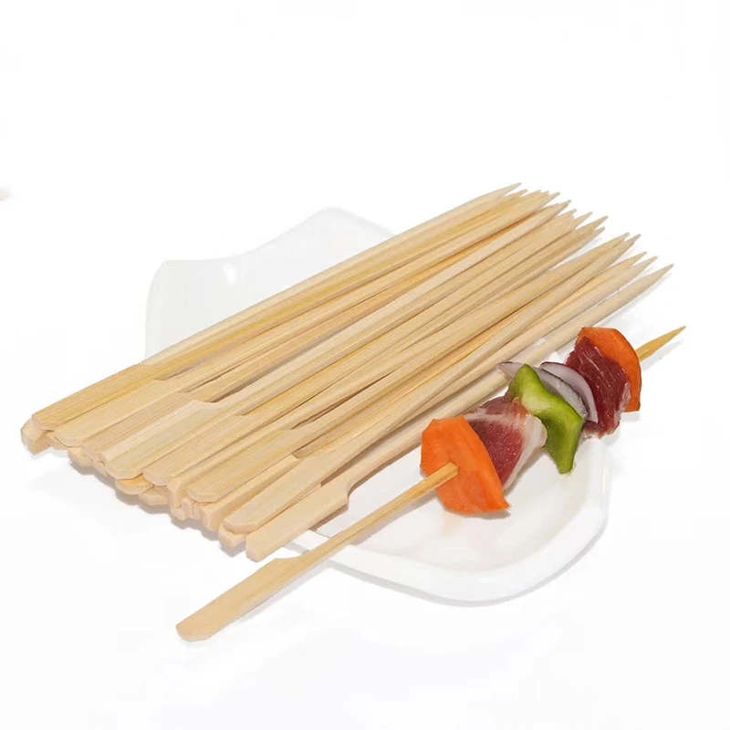 Bamboo Skewer Meat Skewer For BBQ, Disposable Barbecue Skewer, Spicy Hot Pot Skewer, Fruit Skewer Fork For Grilling 20cmx100pcs