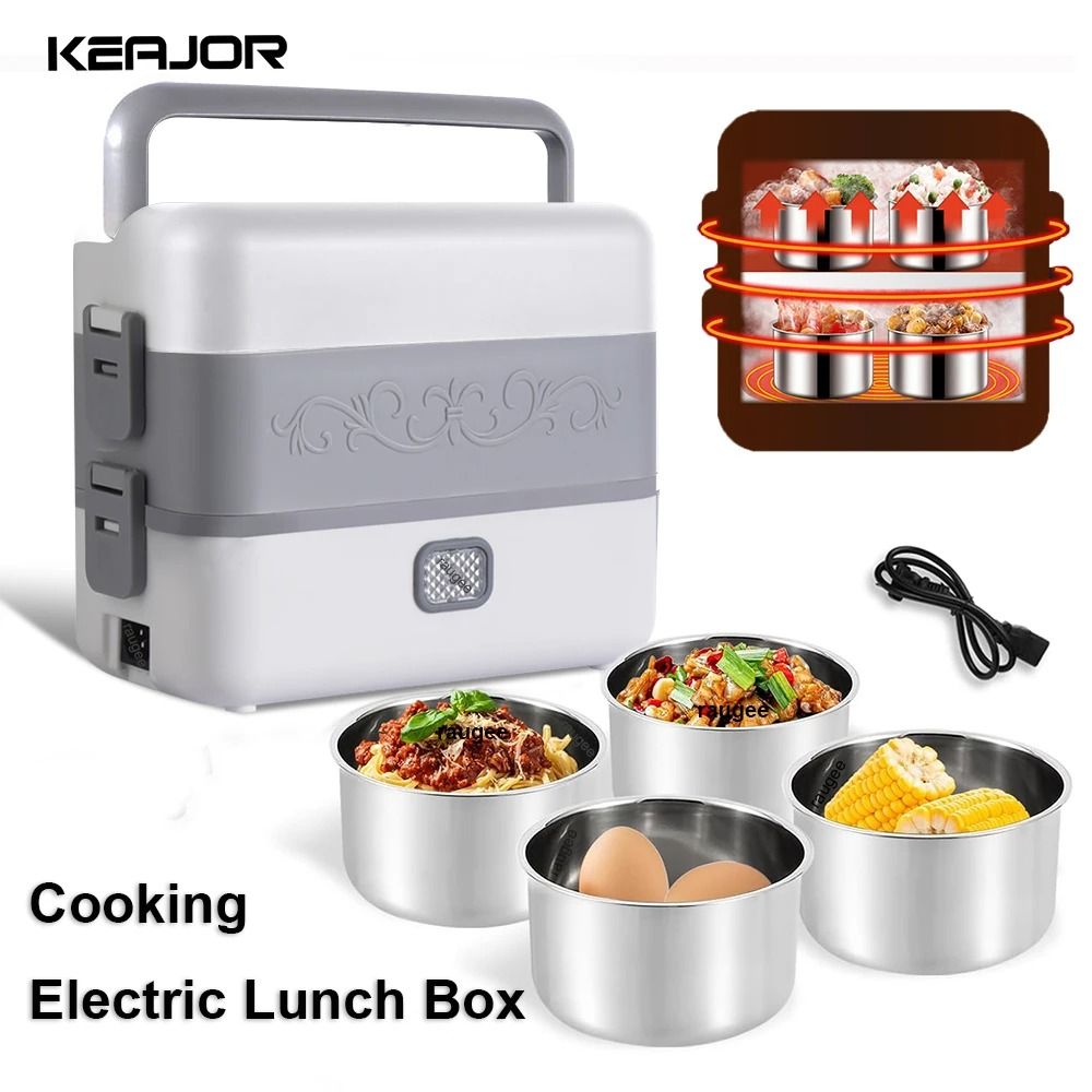 2.4 L Electric Lunch Box Portable Food Warmer And Steamer For Office And Dorm 1.2 L eu Plug 220 V