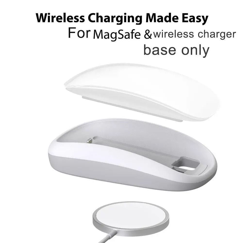 Ergonomic Wireless Charging Base For Magic Mouse 2 white