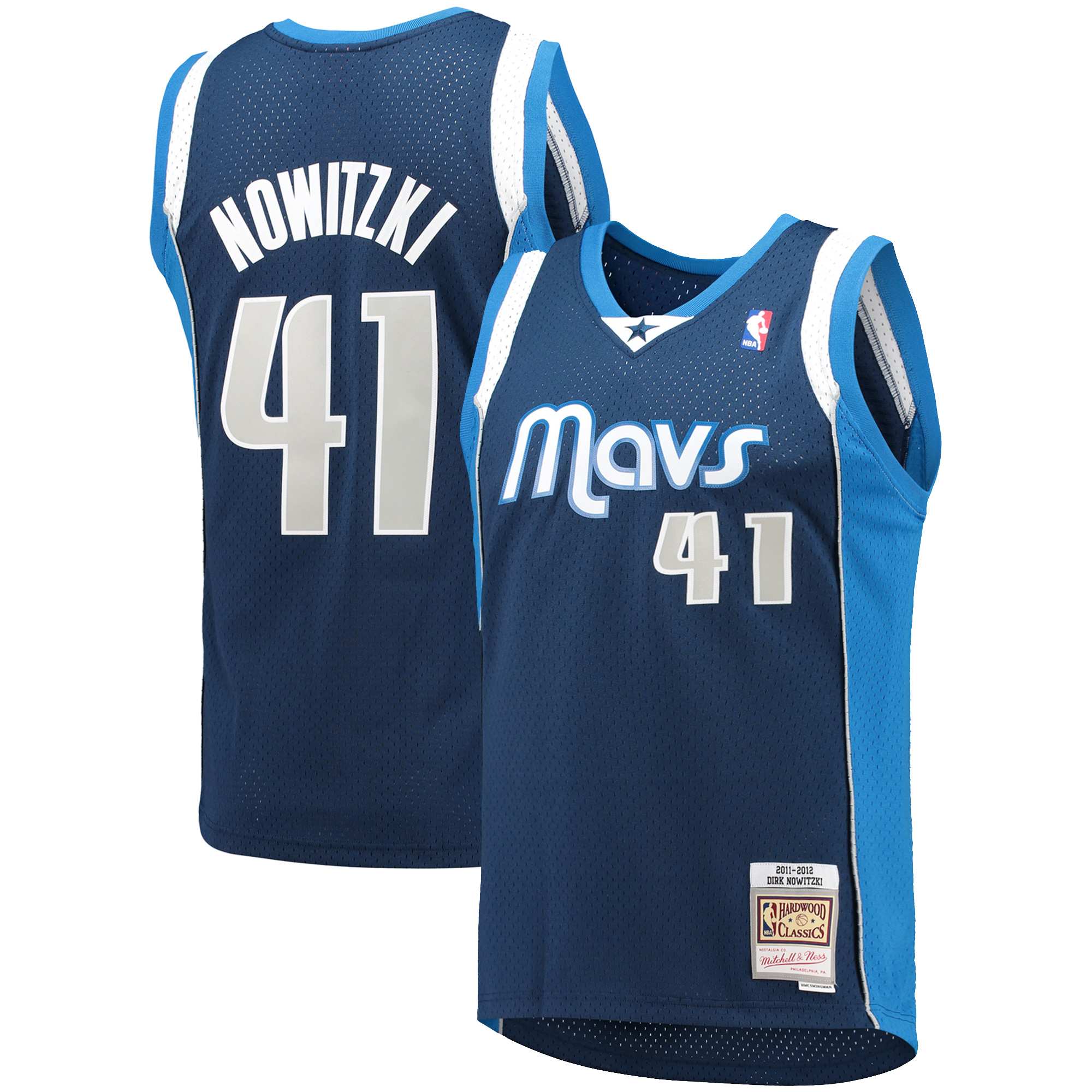 Herren-Trikot Mitchell & Ness Dirk Nowitzki, Marineblau, Dallas Mavericks 2011/12 Hardwood Classics Swingman Image