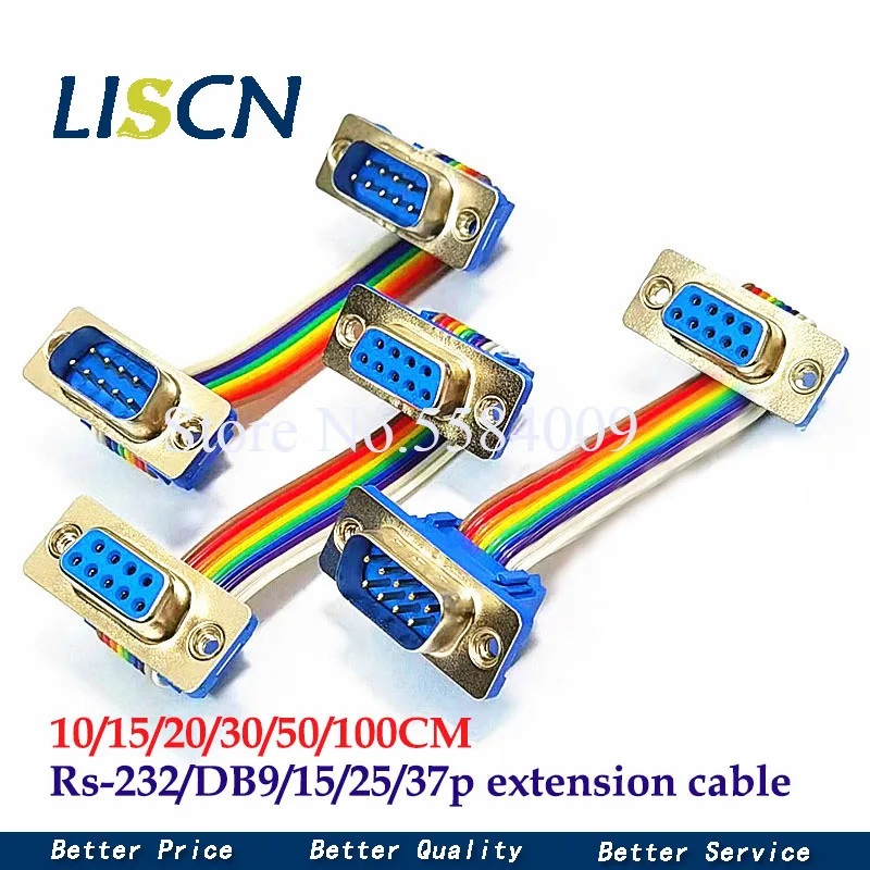 1 pz D-SUB DIDC 9 15 25 37Pin DB9 DB15 DB25 DB37 Maschio Femmina Cavo D-SUD porta seriale adattatore connettore RS232 COM Cavo di Prolunga