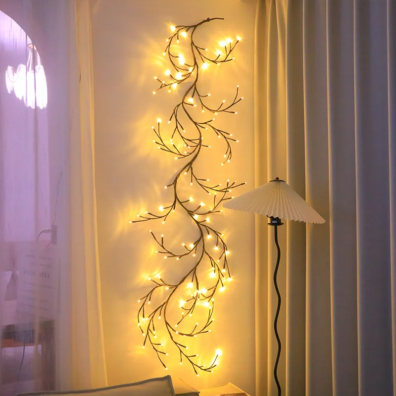 LED Solar Rattan Lichter im Freien wasserdichte Lichterketten für Garten Innen Wohnzimmer Party Weihnachten Halloween DIY Dekorationen