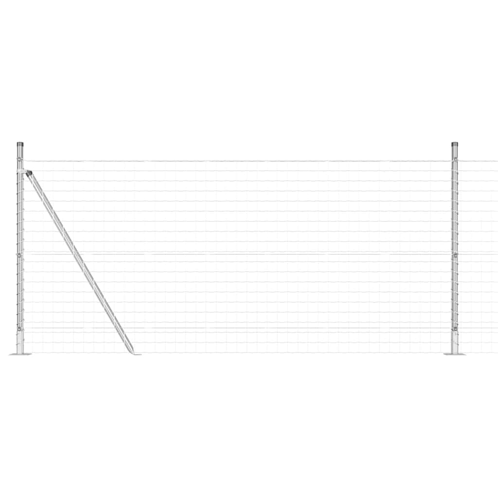 vidaXL Zaun mit Pfosten Silber 1 x 10 m Stahl Image