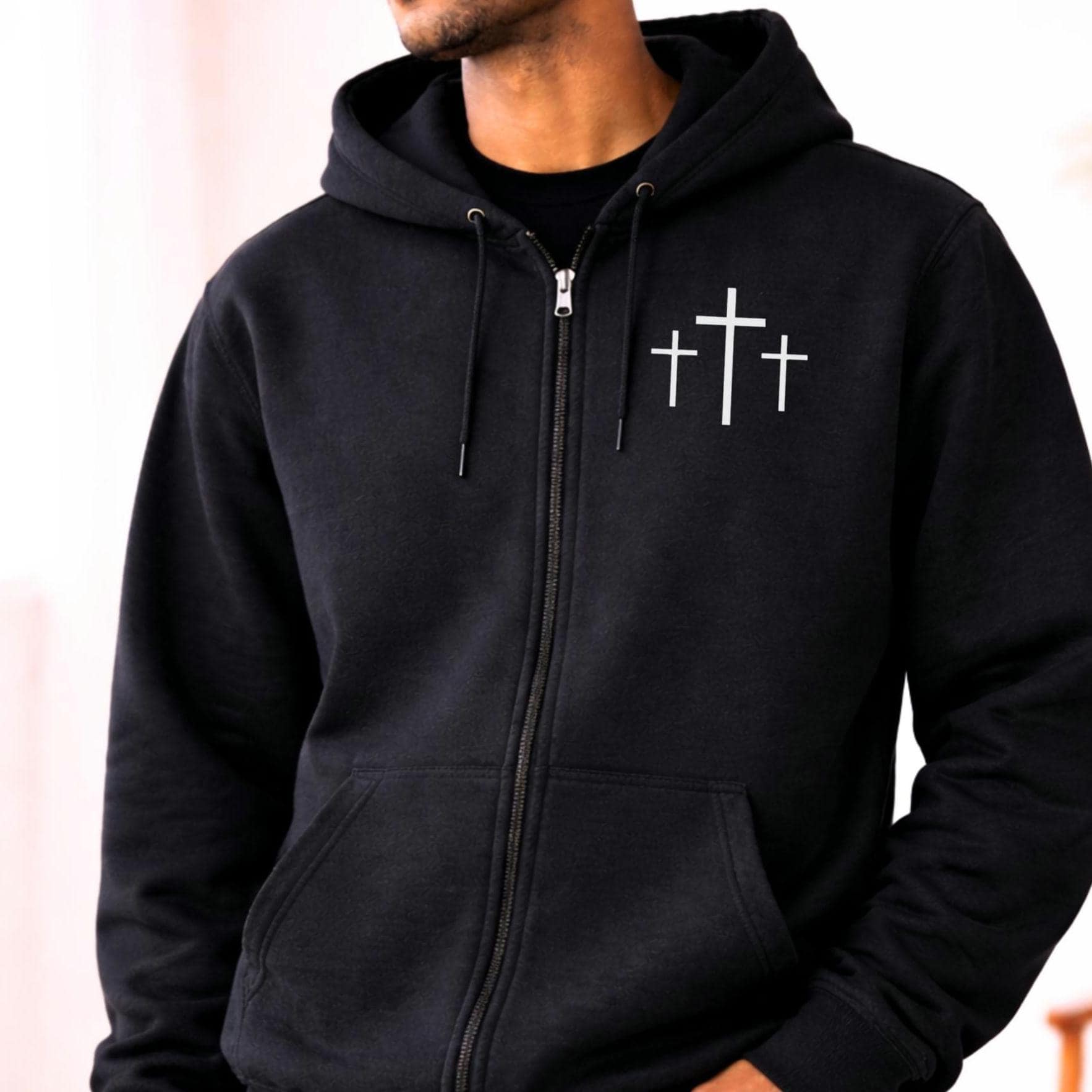 Felpa con cappuccio cristiana con cerniera e felpa con fede per uomo, unisex, giacca religiosa, con cerniera intera, regalo cristiano per lui, felpa c