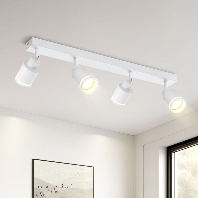Faretto Da Soffitto Bianco Gbly Plafoniera Moderna:orientabili A 4 Lampadina Faretti Gu10 In Metallo Plafoniera Faretto Da Parete Per Interni Per Corridoio Ufficio Cucina Soggiorno