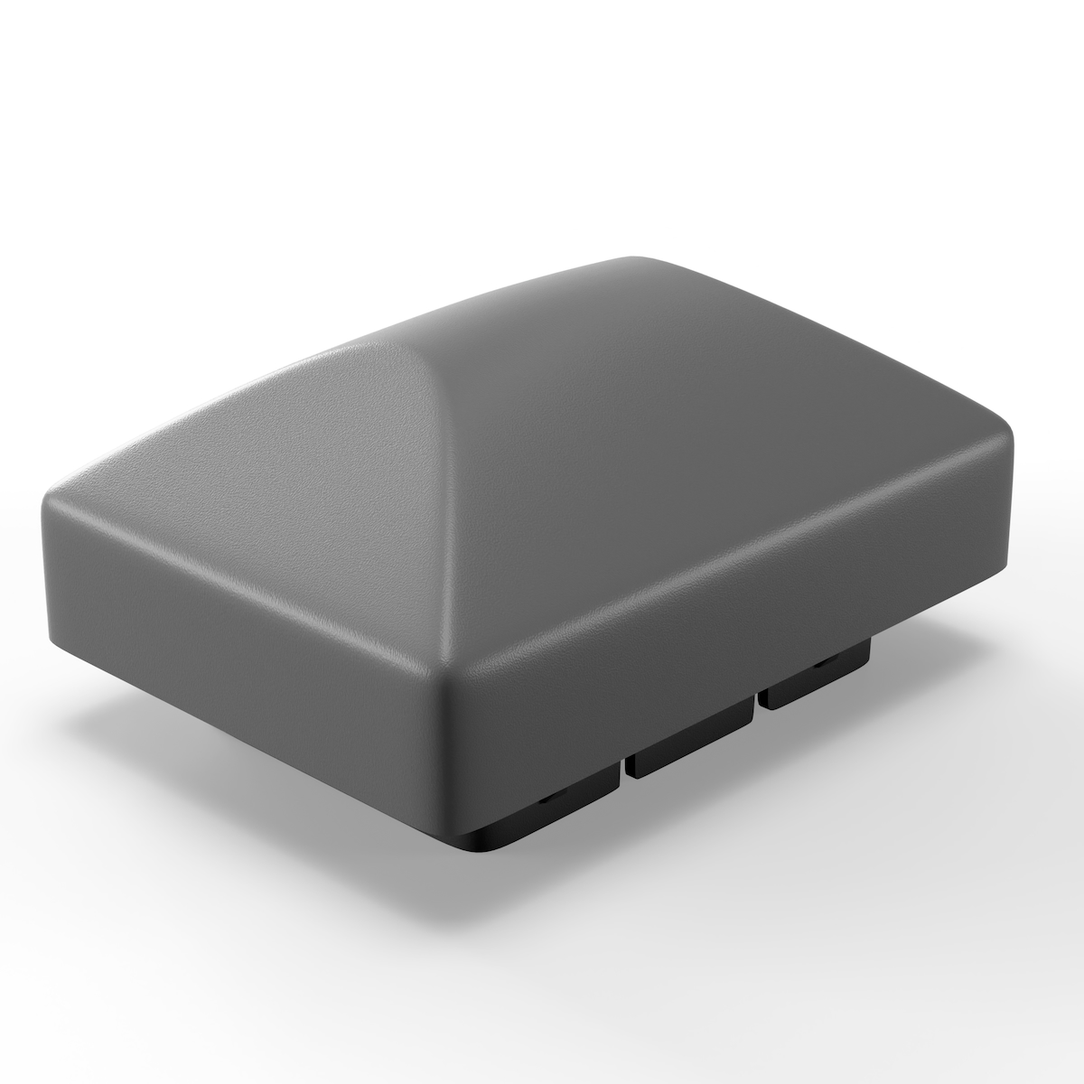 10x Qualinos Pfostenkappen 60x40 mm Runddach in Silber 9006 für Zaunpfosten Rechteckrohr UV-stabilisiert Made in Germany Image