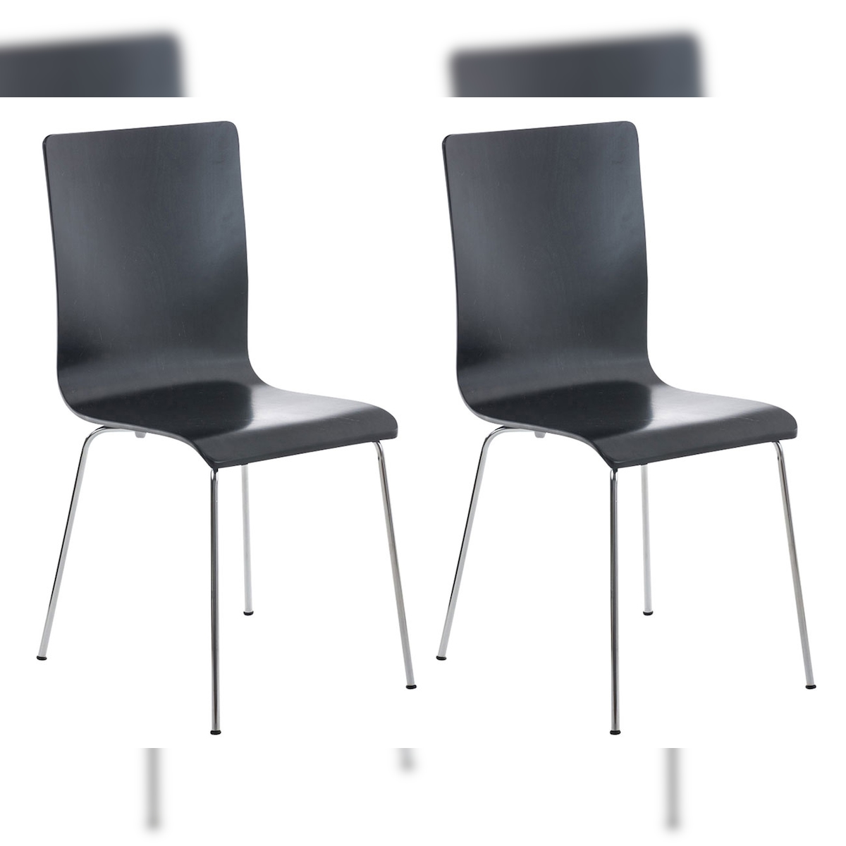 DELUKE 2er Set Besucherstuhl TUNIS - Holz Schwarz 43x47x87 cm | Besucherstühle Konferenzstuhl Wartezimmerstuhl Bürostühle Bürostuhl Konferenzraum Wartezimmer Image