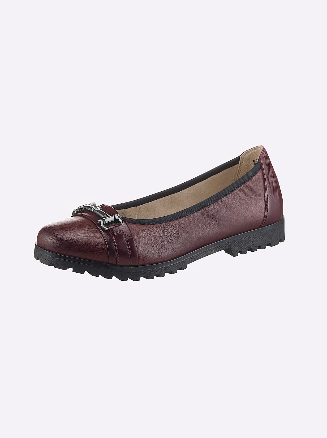 Slipper CAPRICE, Damen, Gr. 40, rot (bordeaux), Glattleder, Lackleder, Schuhe Slipper