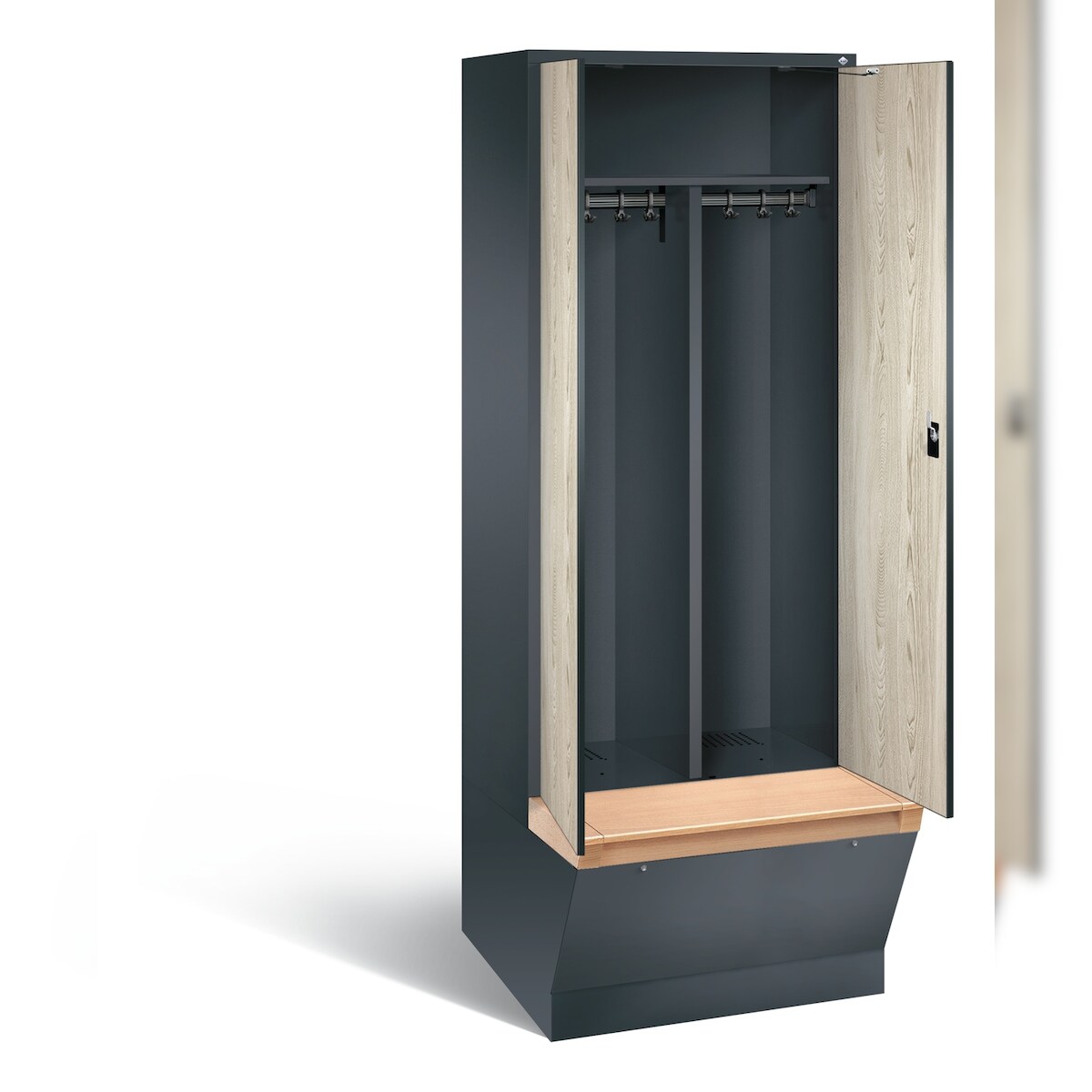 C+P Schwarz-Weiss-Spind Evolo, H2090xB810xT815mm Image