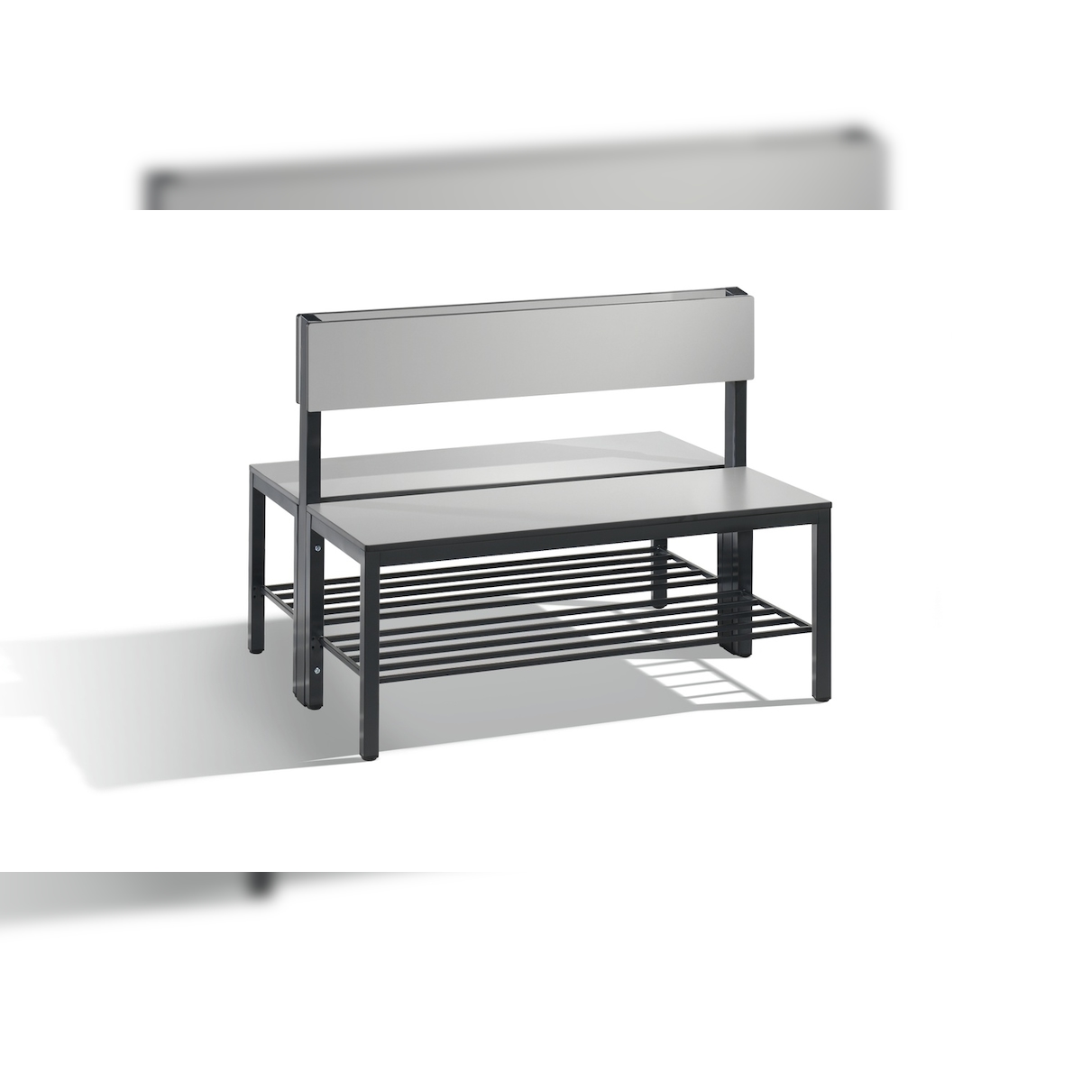 C+P Doppelseitige Sitzbank mit Rückenlehne, Basic Plus, H796xB1000xT760mm Image