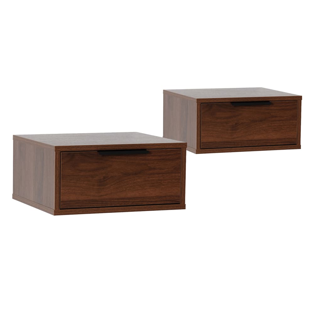 Set di 2 comodini sospeso 1 cassetti colore noce