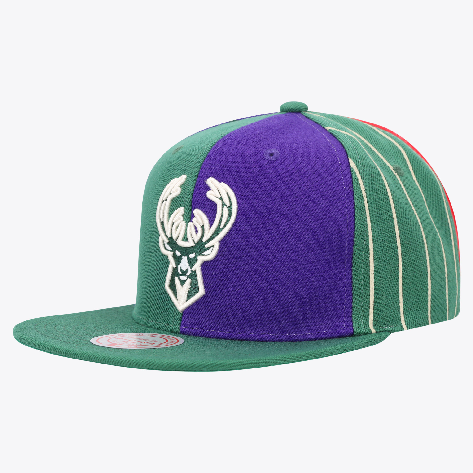 Milwaukee Bucks Mitchell & Ness What The Pinstripe Snapback-Cap Image