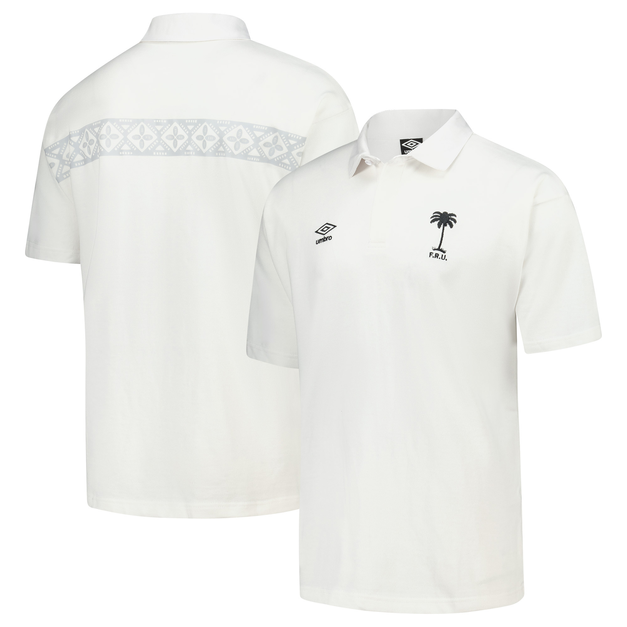 Fiji 2025 Rugby-Poloshirt – Weiß – Unisex Image