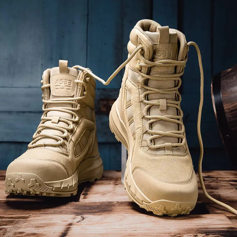 Herrenstiefel zum Schnüren, hochwertige Sportschuhe, Outdoor-Stiefeletten, rutschfeste Wanderstiefel, verschleißfeste Dschungel-Trekkingstiefel, Größe 39–47