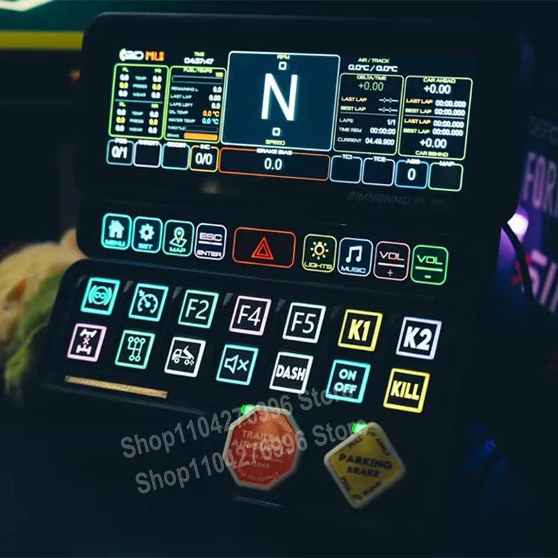 PC Racing Simulator Dashboard Multifunktionale Mittelkonsole 8,4-Zoll-Bildschirm HDMI 9 RGB für Thrustmaster SIMAGIC MOZA FANATEC Image