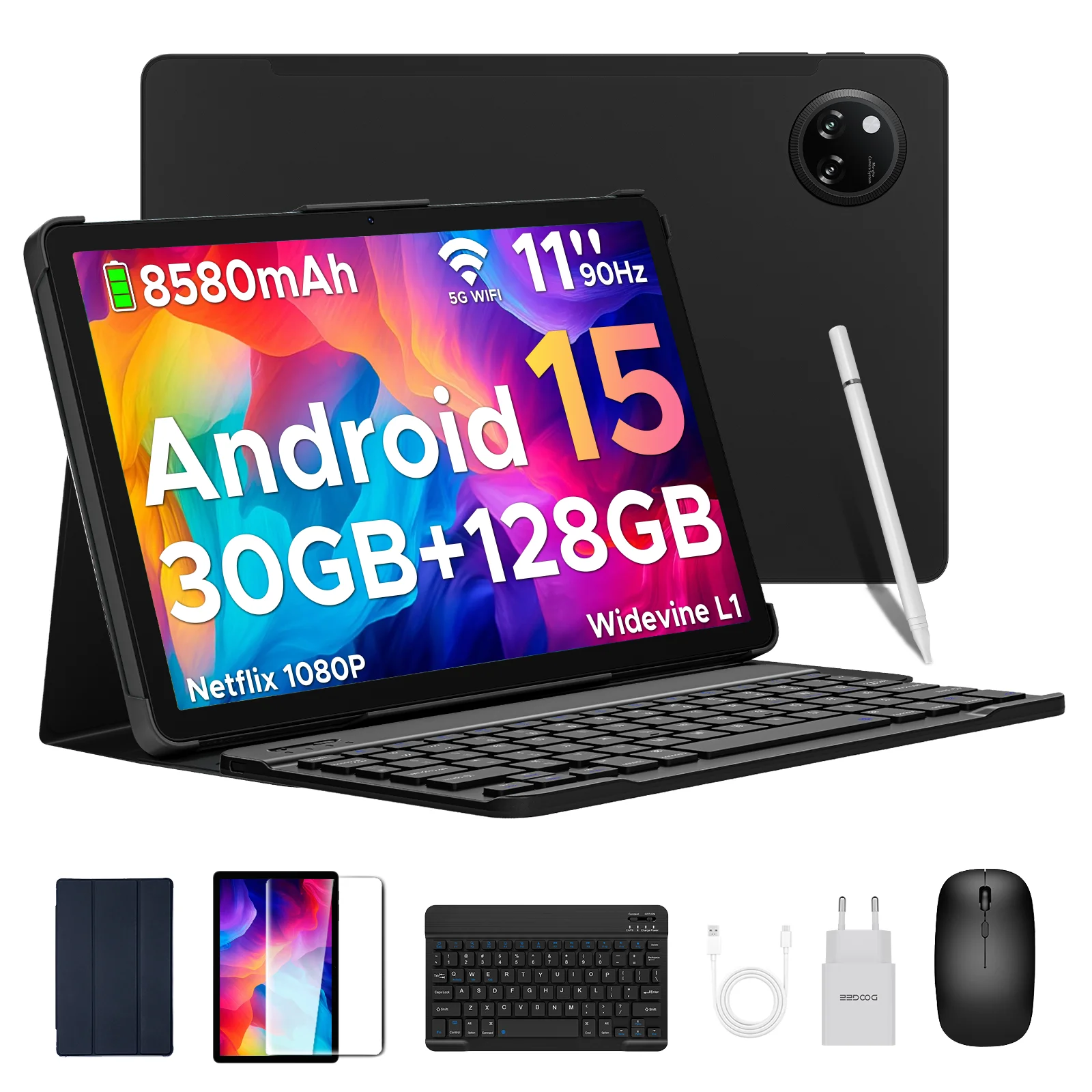 DOOGEE Tab A9 Pro+ Tablet-PC Android 15 Duale Lautsprecher 11'' Bildschirm 30GB RAM (6GB+24G) 128GB 8580mAh Akku Widevine L1 Smart Pad Image