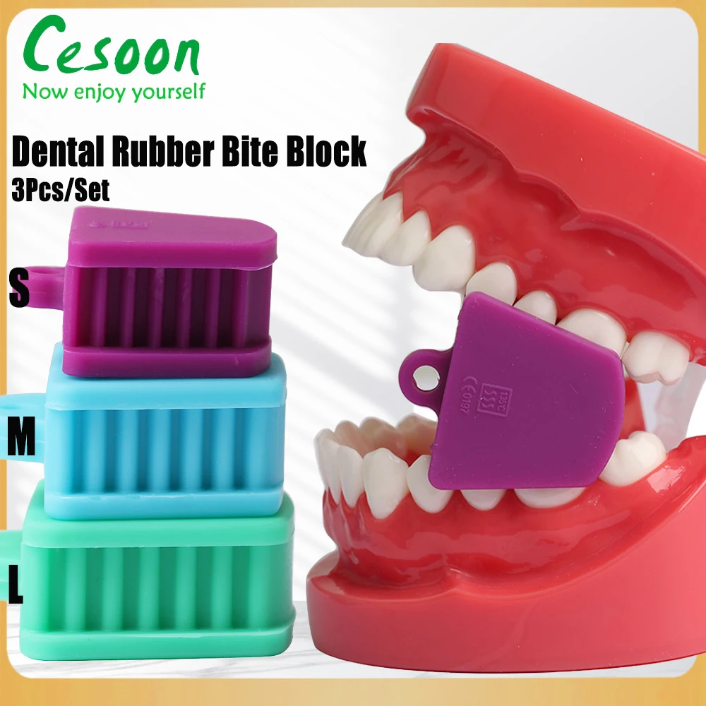 3 Größen Zahnärztlicher Okklusionsblock Weicher Gummi Beißöffner Mundöffner Zahnstütze Wangenhalter Kieferorthopädische Zahnmedizinische Materialien L/M/S Image