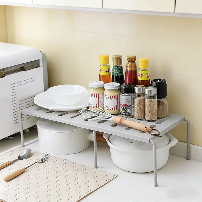 Platzsparendes Teleskop-Schuhregal, ausziehbarer, mehrschichtiger Aufbewahrungsständer, Haushaltsorganizer für Schuhe, Küchenschrank-Aufbewahrungszubehör