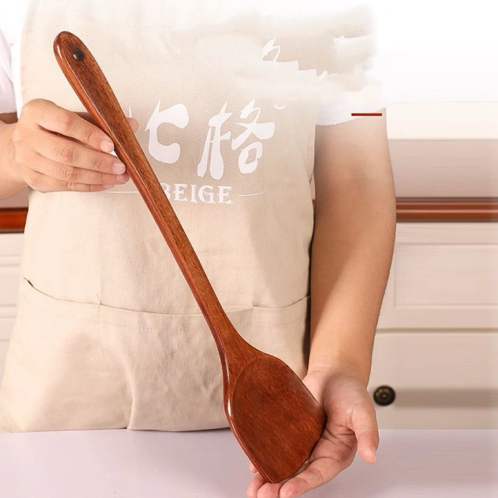 1 Stück Kochspatel, Holzspatel, antihaftbeschichteter Kochlöffel, spezieller Holzspatel, hochtemperaturbeständig Image