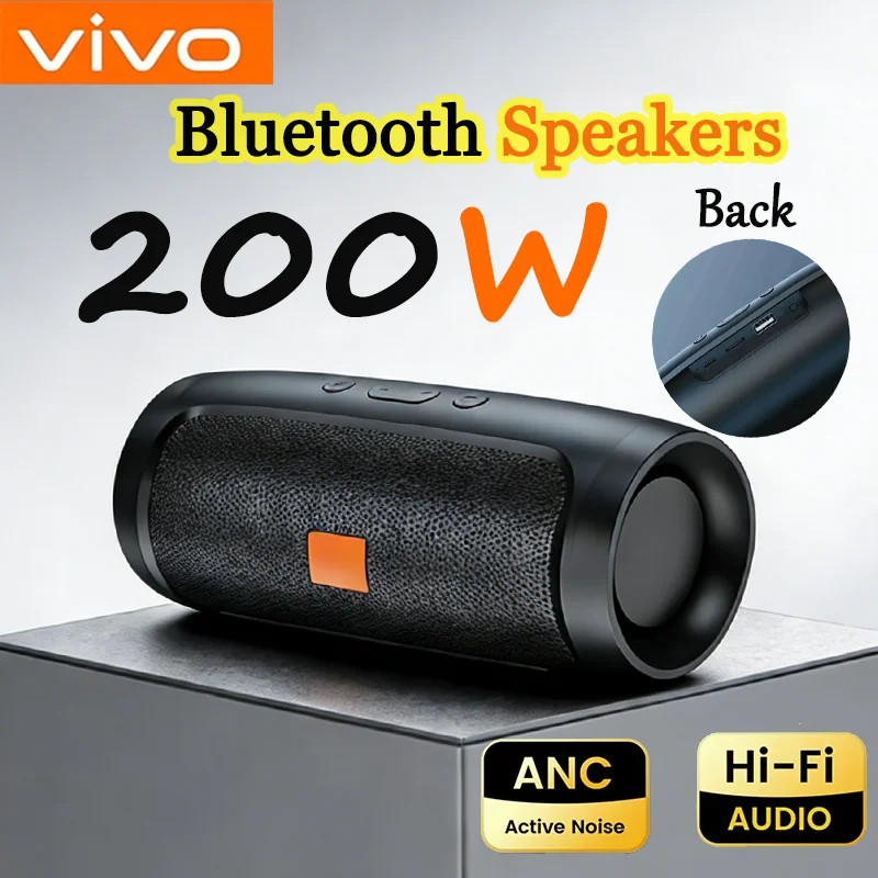 Enceintes Bluetooth portables ViVO avec caisson de basses, son stéréo surround, étanches, haut-parleur sans fil, boîte à son, prise en charge de la radio FM, carte TF