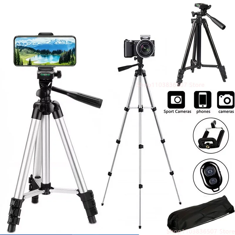 Reise Selbst Stativ Universal Telefon Kamera Stativ mit Bluetooth Fernbedienung Telefon Clip Für Canon Nikon DSLR SLR Digital Kamera Image