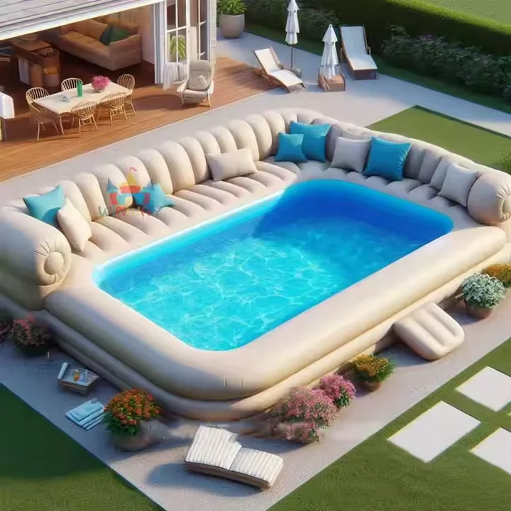 Aufblasbare Sofa-Pools: Schwimmbad aus der Idee, Kombination mit einem Sofa, großes aufblasbares Sofa-Pool zum Verkauf Image