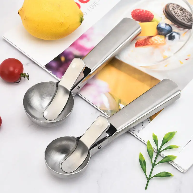 1-teilige Eisschaufel aus Edelstahl – doppelter Verwendungszweck für Eis und Obst in der Küche zu Hause, Gadget für Küchenutensilien Image