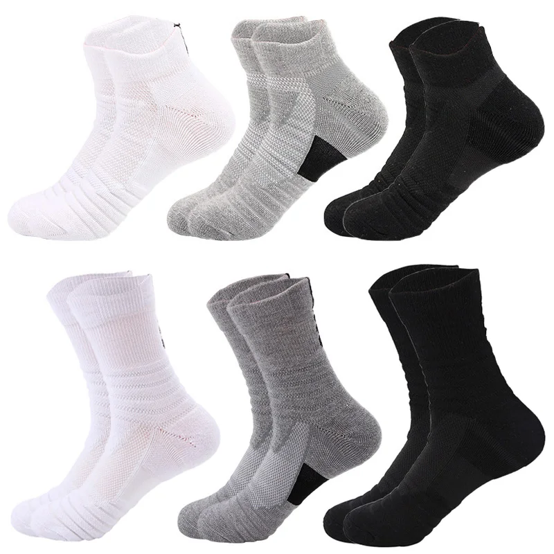 1 Paar Herren-Sportsocken, Kompressionsstrümpfe, atmungsaktive Basketball- und Radsocken, feuchtigkeitsableitende, hochelastische Röhrensocken Image