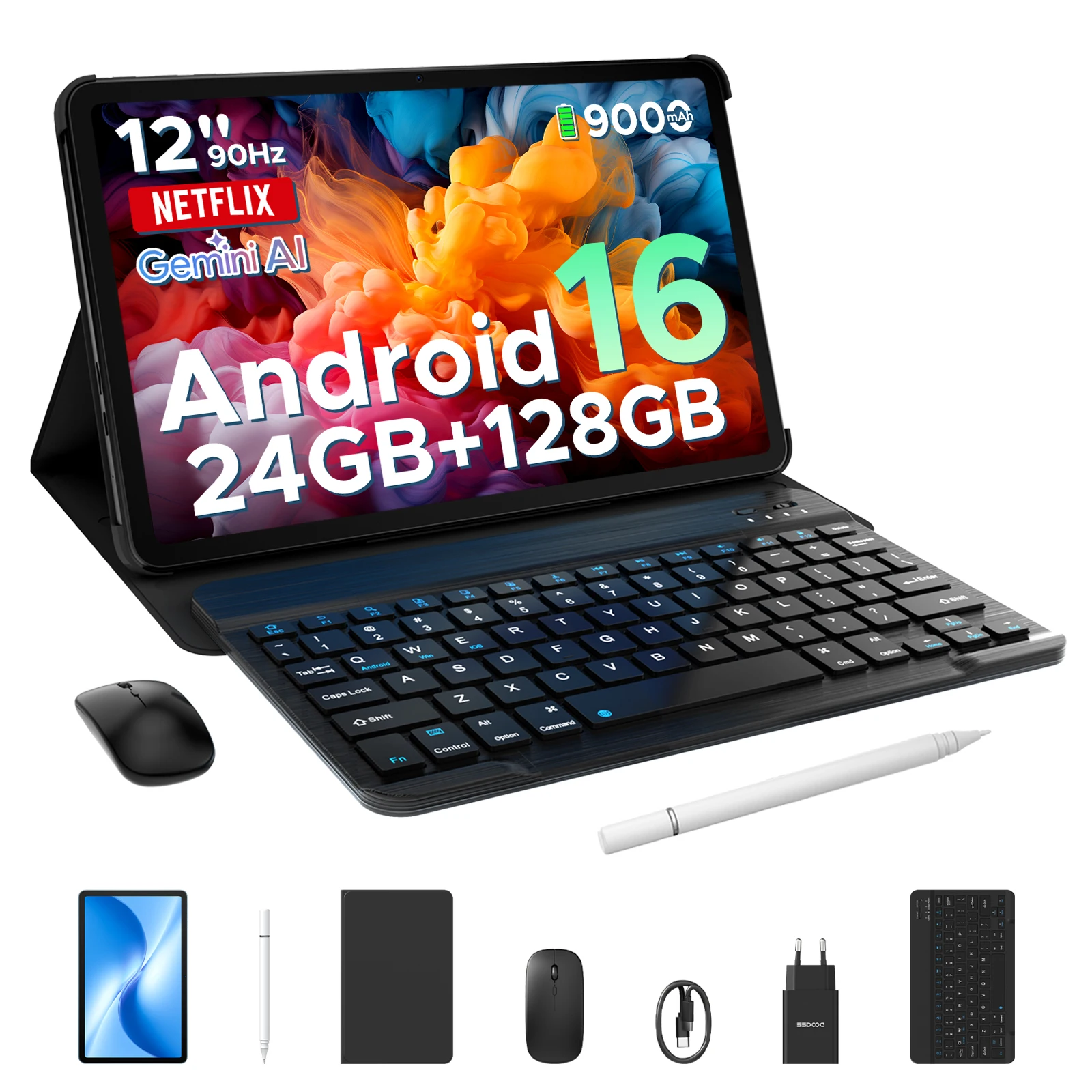 DOOGEE U12 Tablet-PC Android 16 12'' S Display 24GB RAM (6GB+18GB) 128GB 9000mAh Akku UNISOC T7255 Widevine L1 Dual-Lautsprecher Image